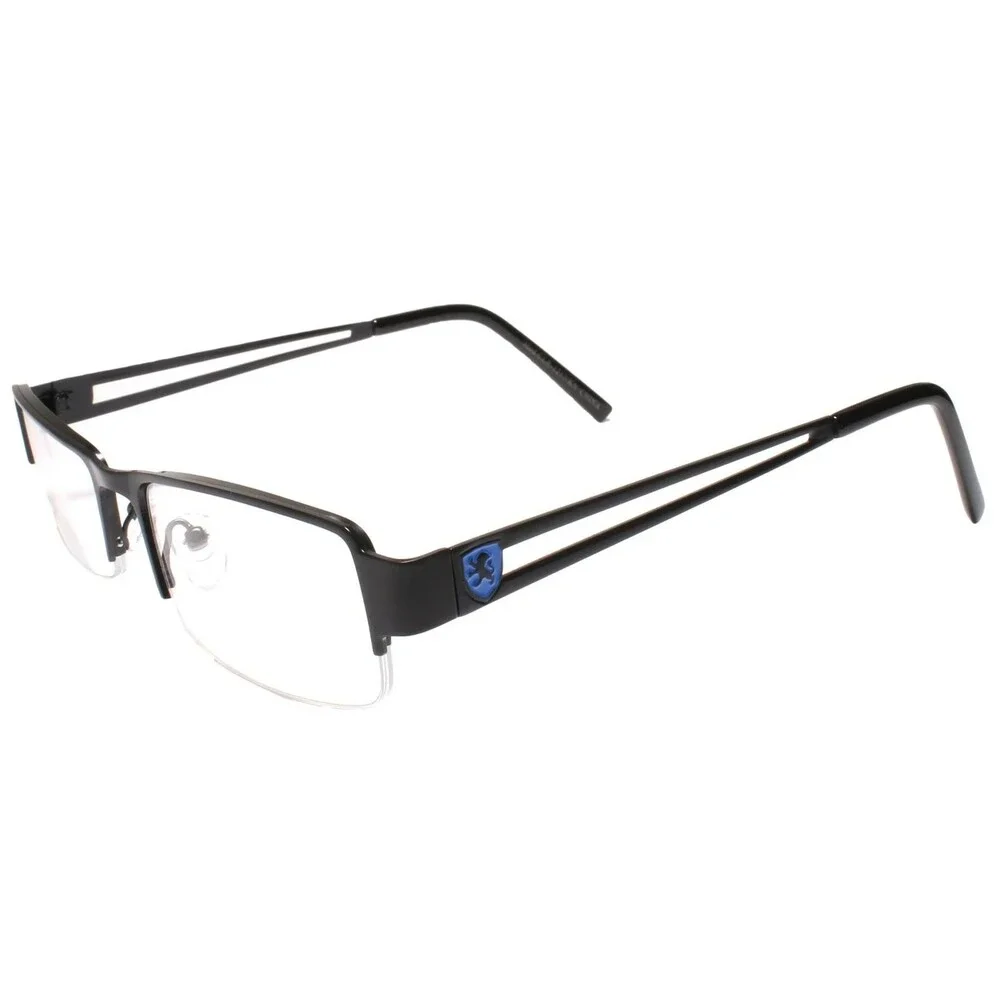 Khan Designer Casual stylish Smart Clear Lens Black Semi Rimless Eye Glasses